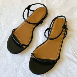 Staud Laurel Leather Sandals Black 38 NEW